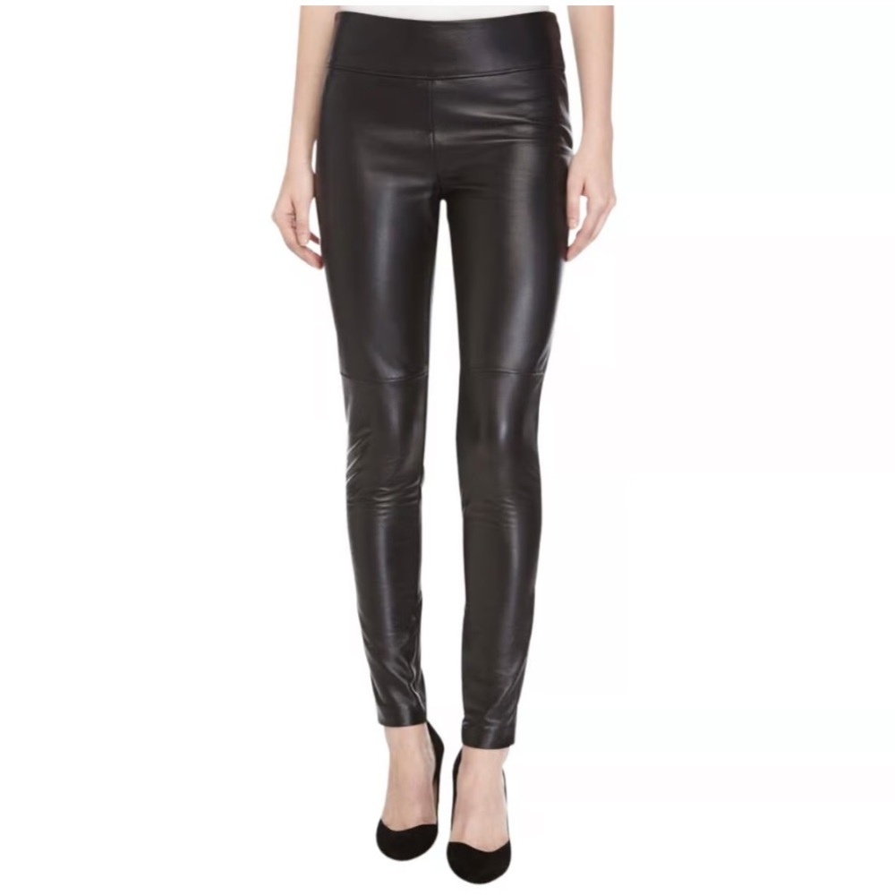 Nicole Miller Artelier Leather Pants Black 8